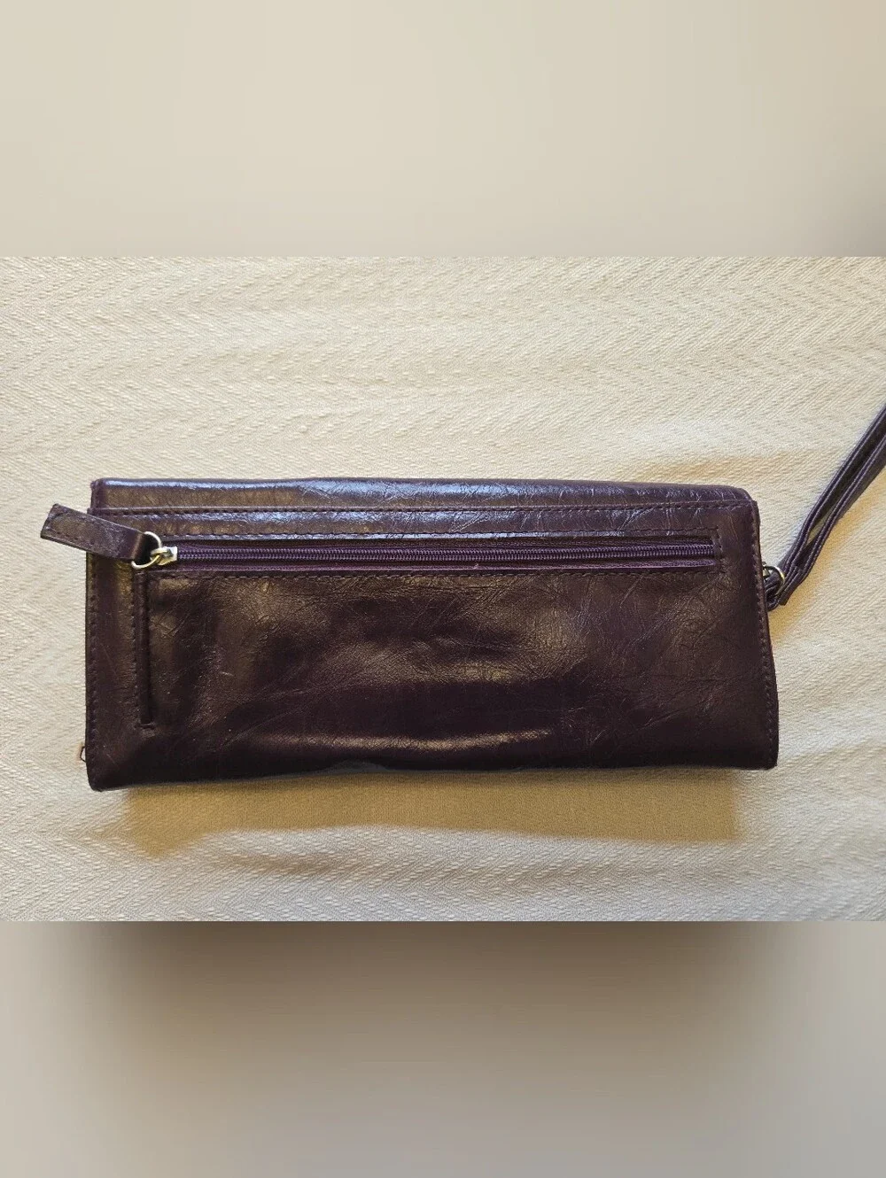 Kenneth Cole Reaction Dark Brown Leather Clutch Wristlet